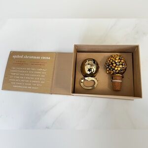 mud pie Bottle Topper And Opener Set SANTA JINGLE BELL BAR GIFT SET 2020 bells